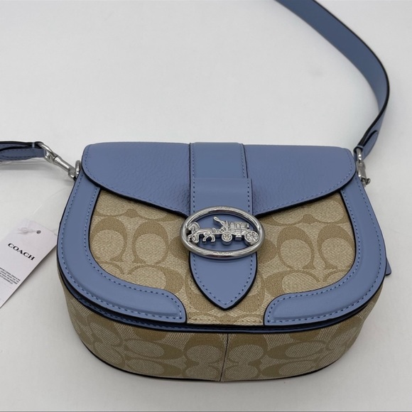 Coach Georgie Saddle Crossbody Bag In Signature Canvas - Picture 6 of 11